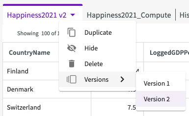 dataset versions