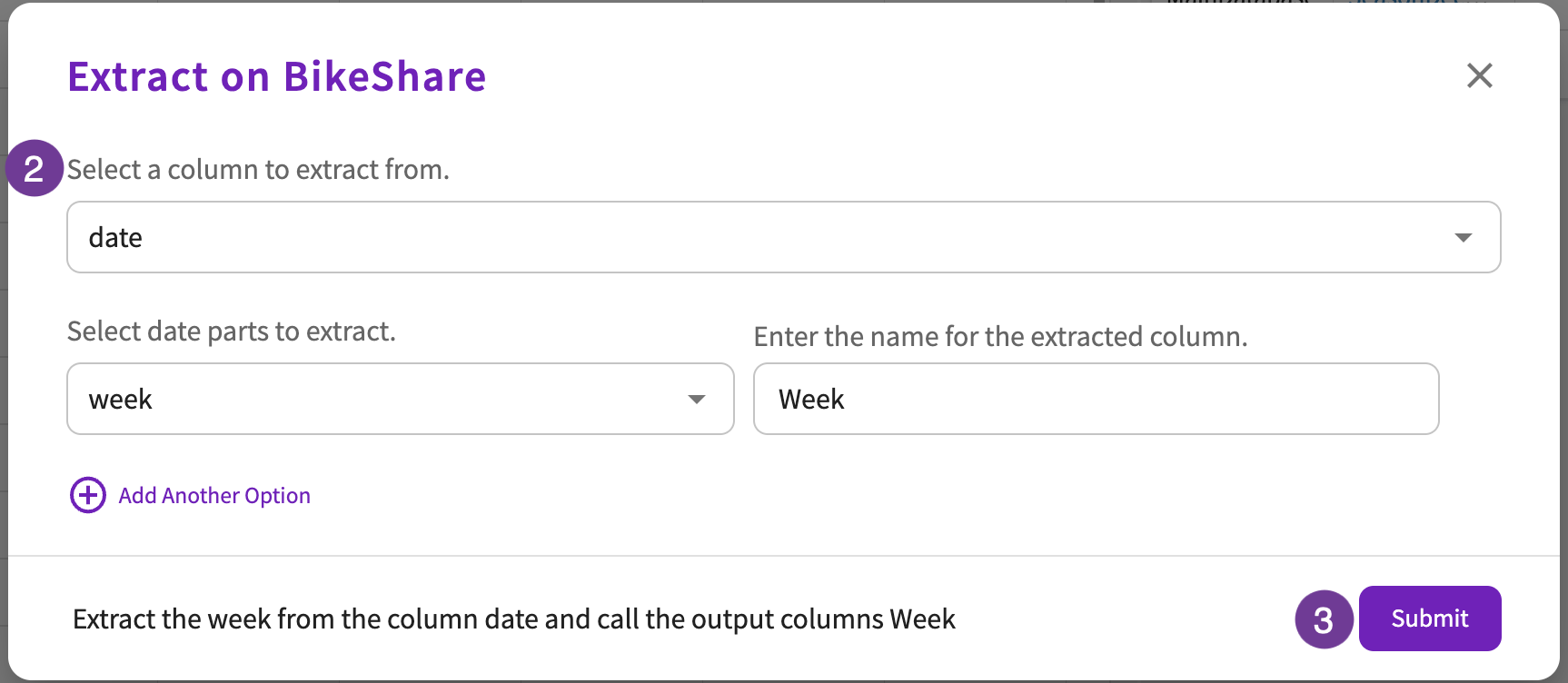 Extract form
